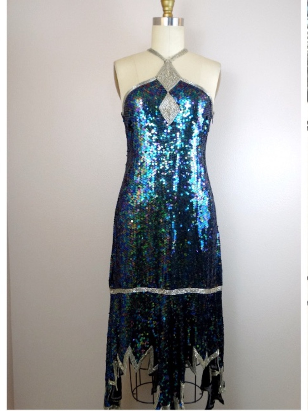 Handmade vintage sequin dress. Size 4